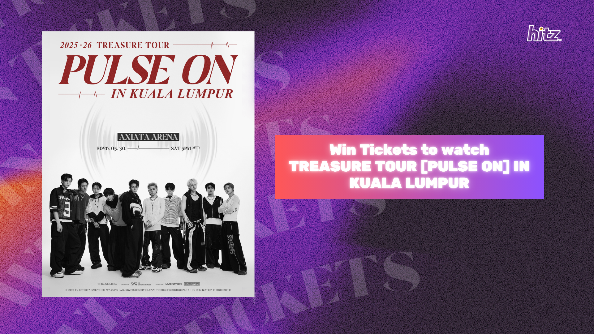 Win the ticket of 2025-26 TREASURE TOUR [PULSE ON] IN KUALA LUMPUR